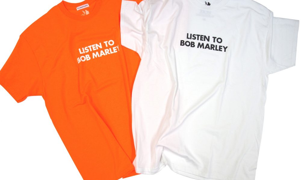 90年代話題となった“LISTEN TO BOB MARLEY”Tシャツが、公式商品としてF